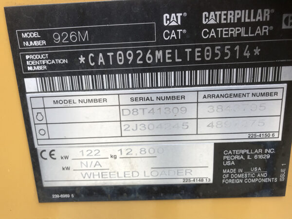 Chargeur sur pneus 926 M AG Caterpillar